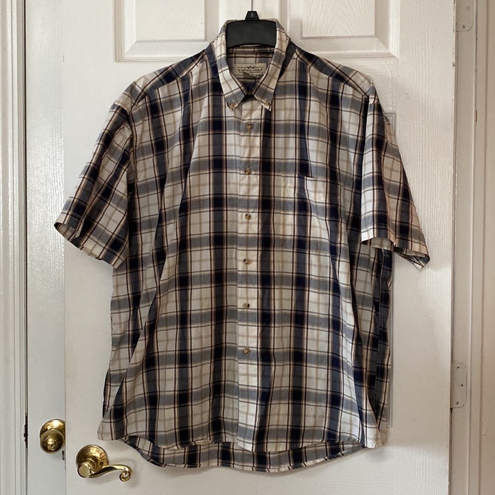 VTG 80’s 90’s Plaid Print Short Sleeve Button Down Shirt